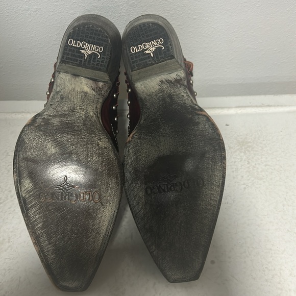 NEW Old Gringo Evangelina ruby red strappy cowboy boot shoe booties shooties 9B - Picture 11 of 13